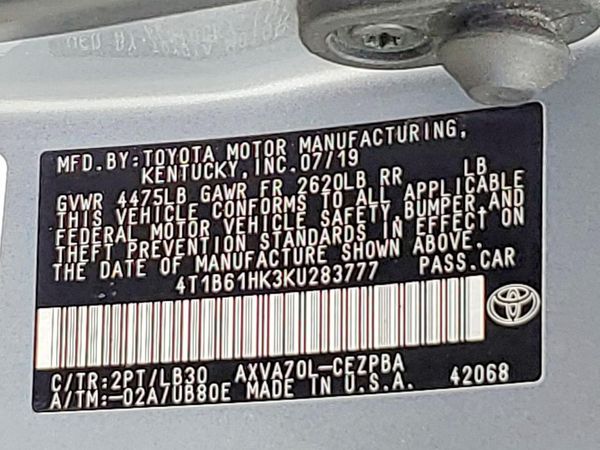 2019 TOYOTA CAMRY