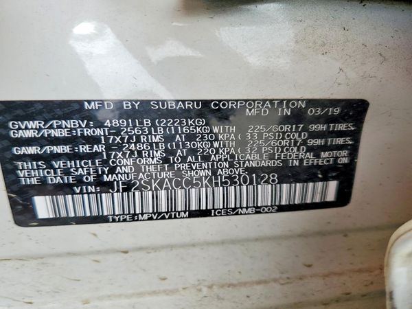 2019 SUBARU FORESTER Base P+ES