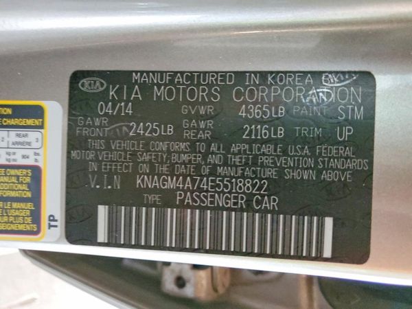 2014 KIA OPTIMA 2.4 LX STD/Conv