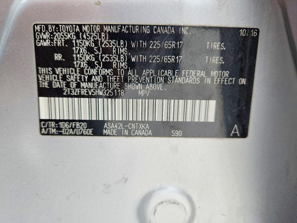 2017 TOYOTA RAV4 LE