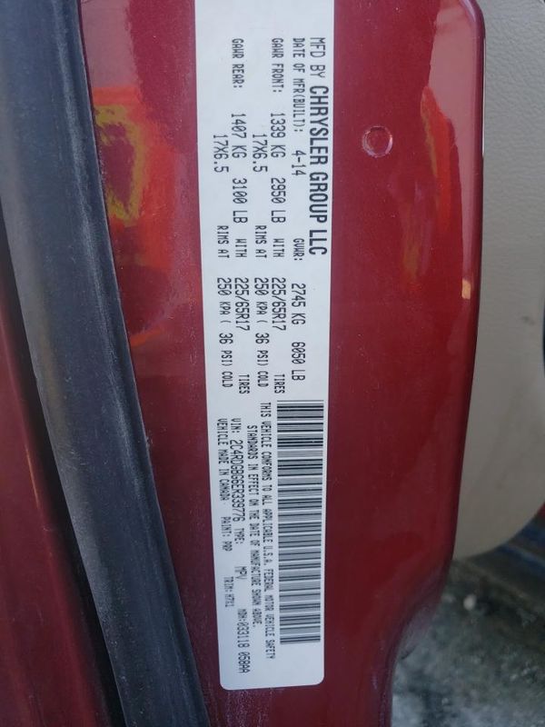 2014 DODGE GRAND CARAVAN SE
