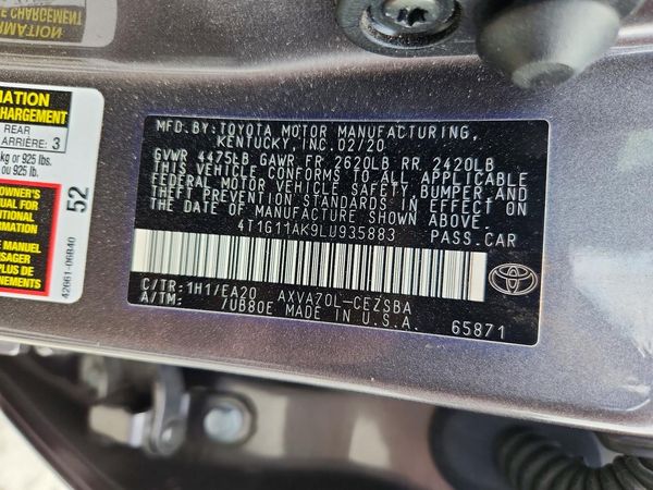 2020 TOYOTA CAMRY SE