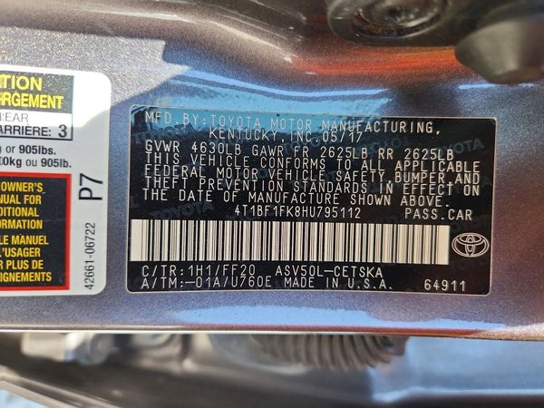2017 TOYOTA CAMRY LE/SE/XLE/XSE