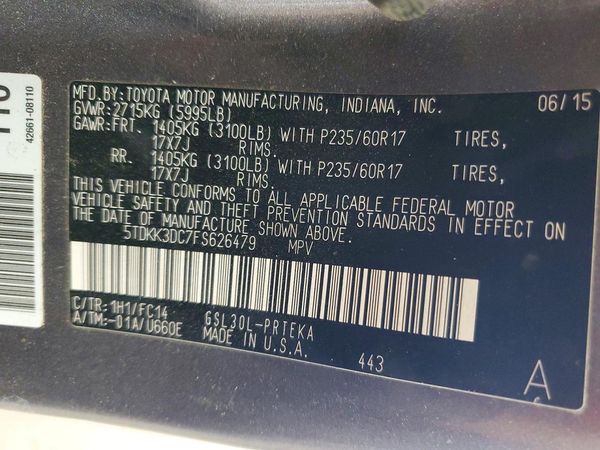 2015 TOYOTA SIENNA