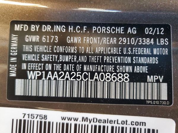 2012 PORSCHE CAYENNE