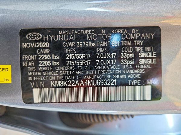 2021 HYUNDAI KONA SEL