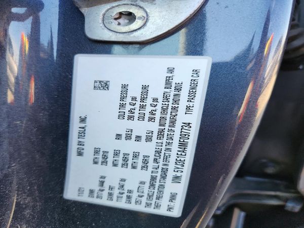 2021 TESLA MODEL 3