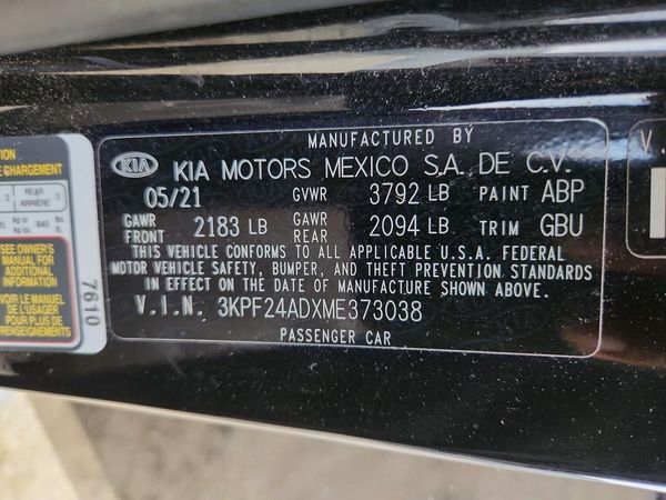 2021 KIA FORTE FE, LXS