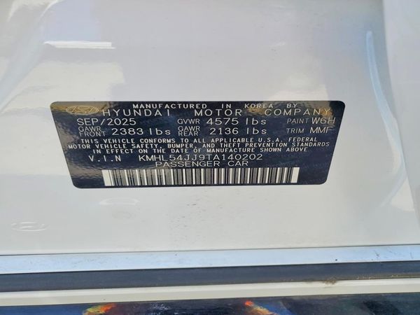 2026 HYUNDAI SONATA HYBRID Limited — VINS