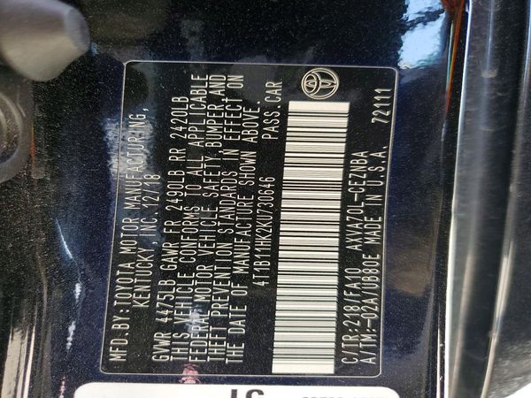 2019 TOYOTA CAMRY