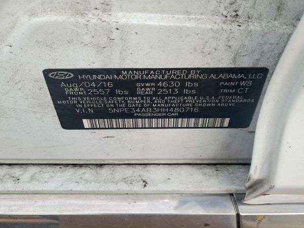 2017 HYUNDAI SONATA
