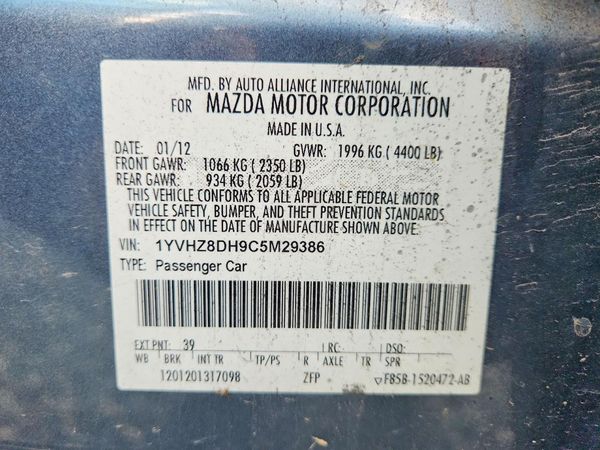 2012 MAZDA 6 Touring — VINS