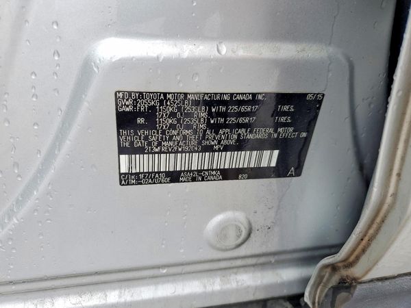 2015 TOYOTA RAV4 XLE (M Grade)
