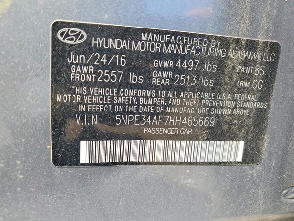 2017 HYUNDAI SONATA