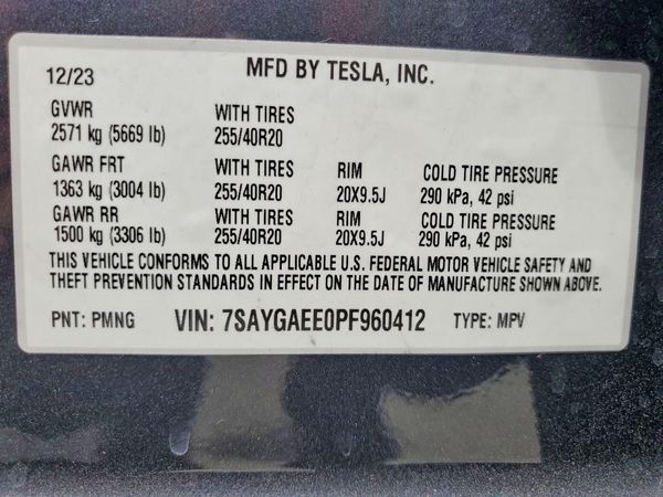 2023 TESLA MODEL Y