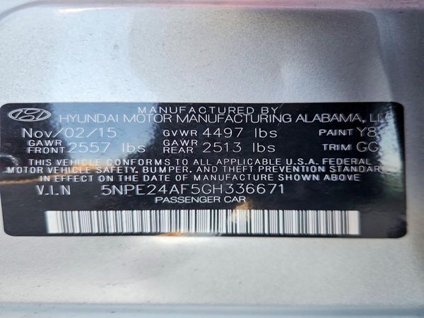 2016 HYUNDAI SONATA