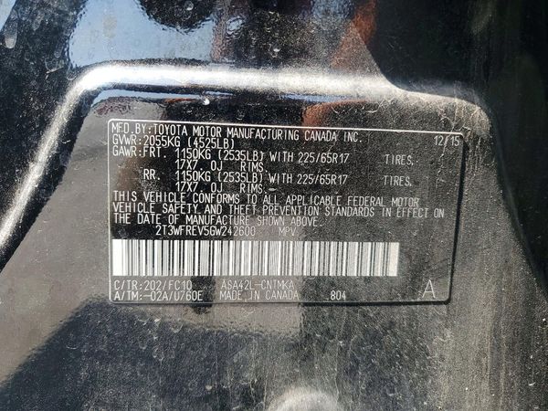 2016 TOYOTA RAV4 XLE (M Grade)