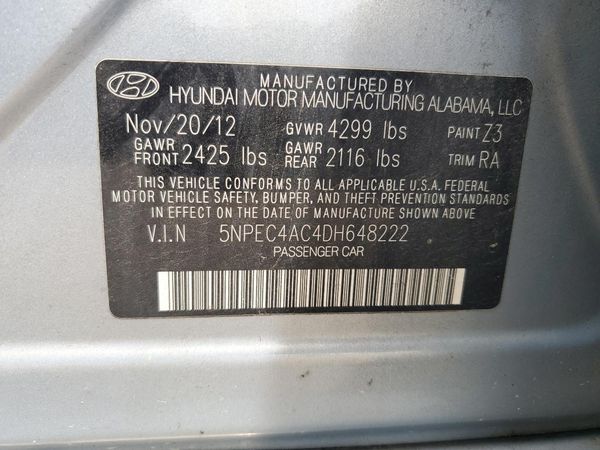 2013 HYUNDAI SONATA