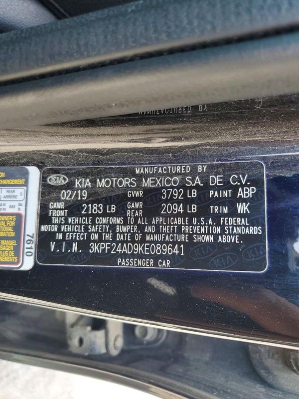 2019 KIA FORTE FE/LX/LXS