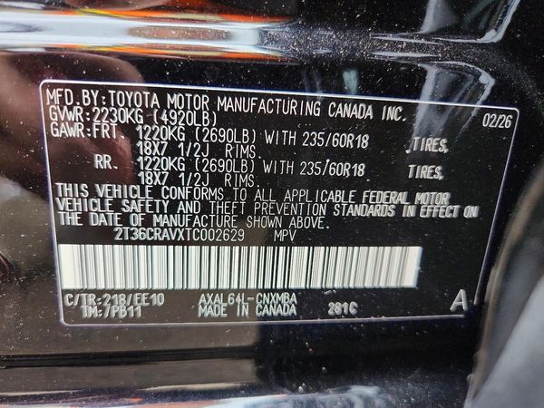 2026 TOYOTA RAV4 — VINS