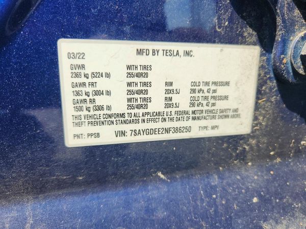 2022 TESLA MODEL Y