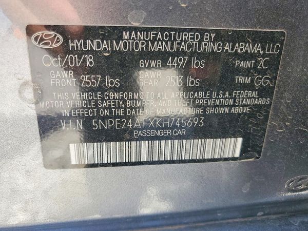 2019 HYUNDAI SONATA Eco Turbo, SE