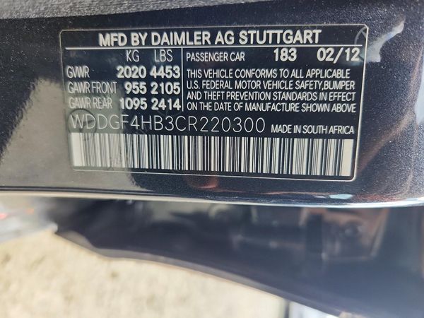 2012 MERCEDES-BENZ C C250