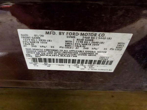 2020 FORD EDGE SEL