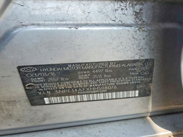 2017 HYUNDAI SONATA