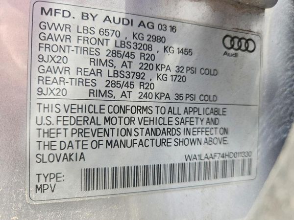 2017 AUDI Q7 quattro Premium Plus