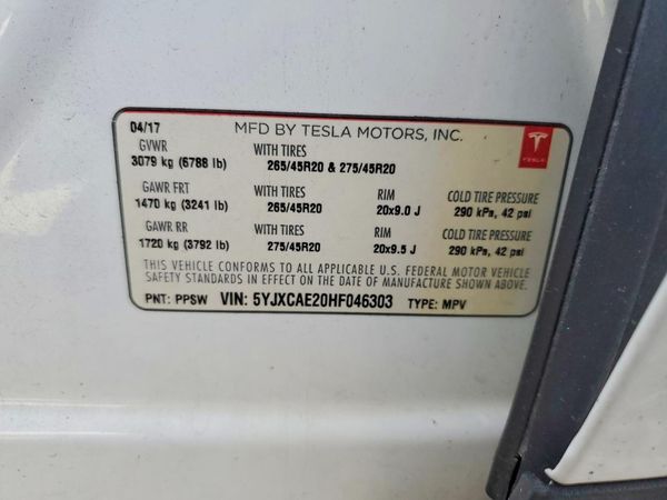 2017 TESLA MODEL X