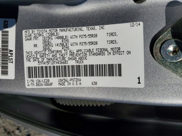 2015 TOYOTA TUNDRA Platinum Grade
