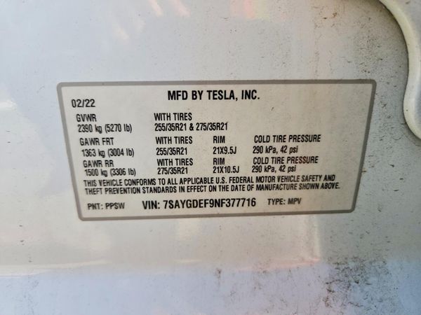 2022 TESLA MODEL Y