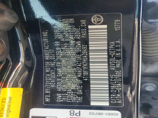 2017 TOYOTA CAMRY LE/SE/XLE/XSE