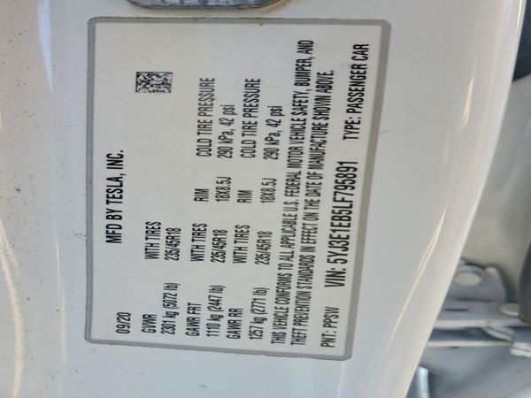 2020 TESLA MODEL 3