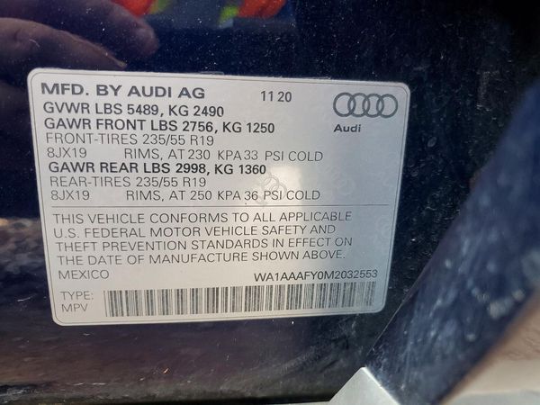 2021 AUDI Q5 quattro Premium — VINS