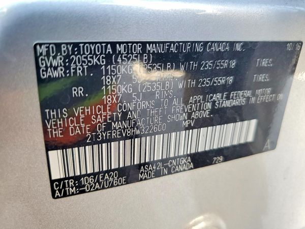 2017 TOYOTA RAV4 Ltd/Platinum