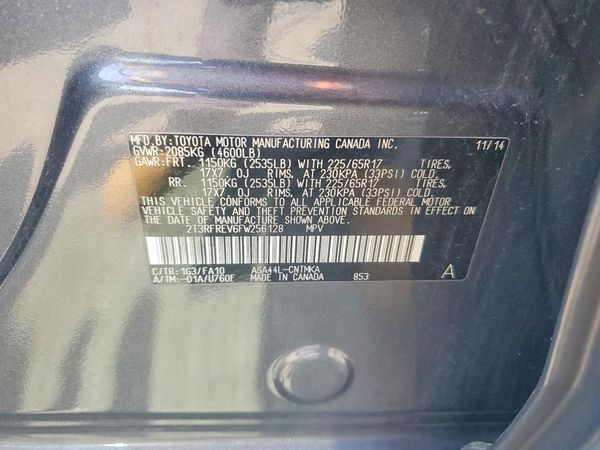 2015 TOYOTA RAV4 XLE (M Grade)