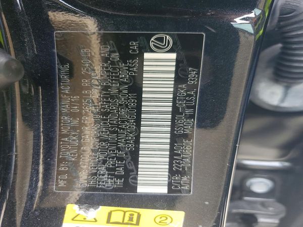 2016 LEXUS ES 350