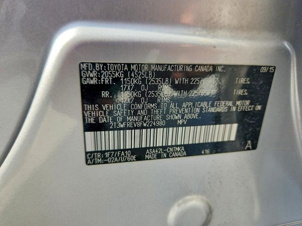 2015 TOYOTA RAV4 XLE (M Grade)