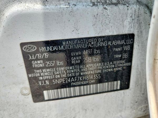2019 HYUNDAI SONATA Eco Turbo, SE