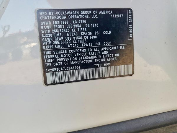 2018 VOLKSWAGEN ATLAS 4Motion SEL Premium