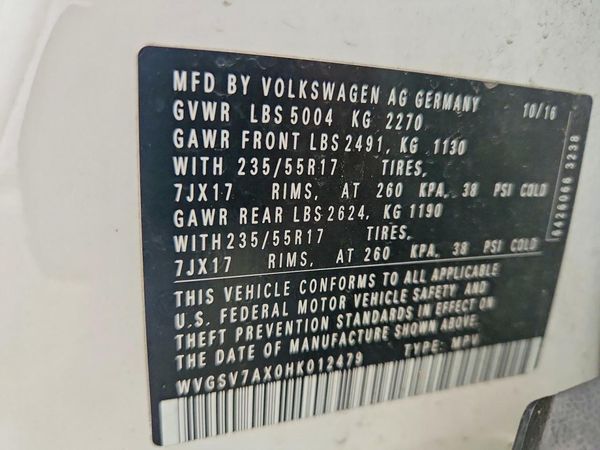2017 VOLKSWAGEN TIGUAN Wolfsburg 4Motion