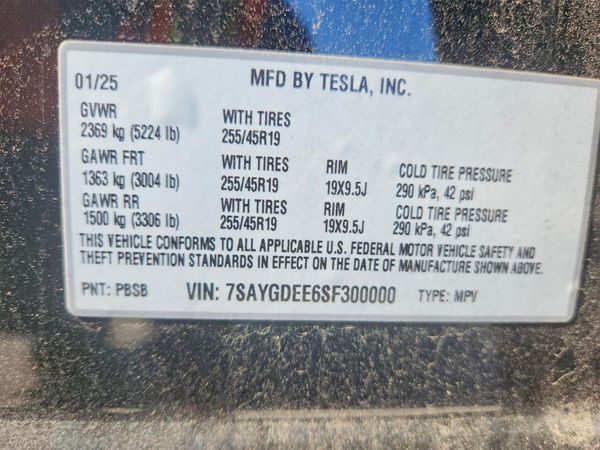 2025 TESLA MODEL Y