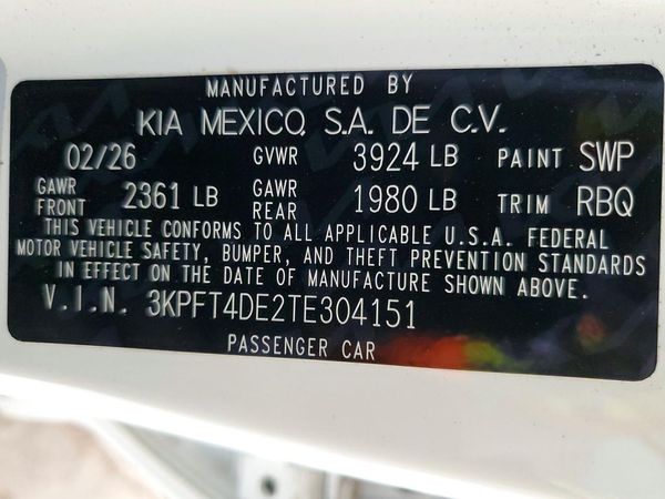 2026 KIA K4 LX, LXS