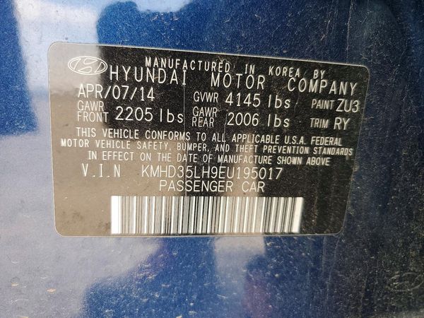 2014 HYUNDAI ELANTRA STD, Style, Tech