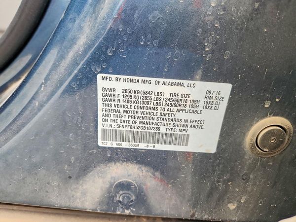 2016 HONDA PILOT EXL