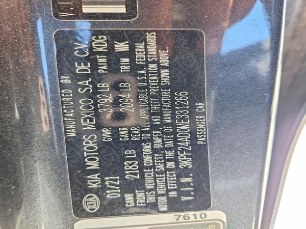 2021 KIA FORTE FE, LXS