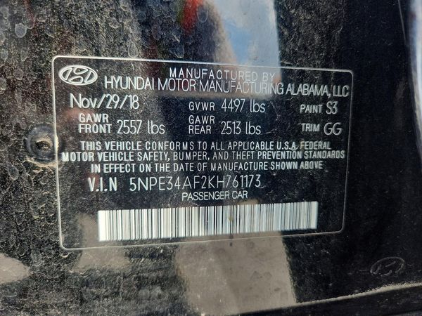 2019 HYUNDAI SONATA