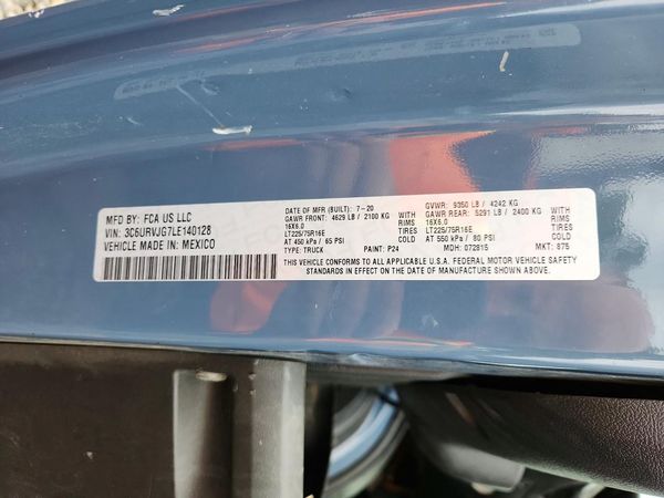2020 RAM PROMASTER 3500 VF